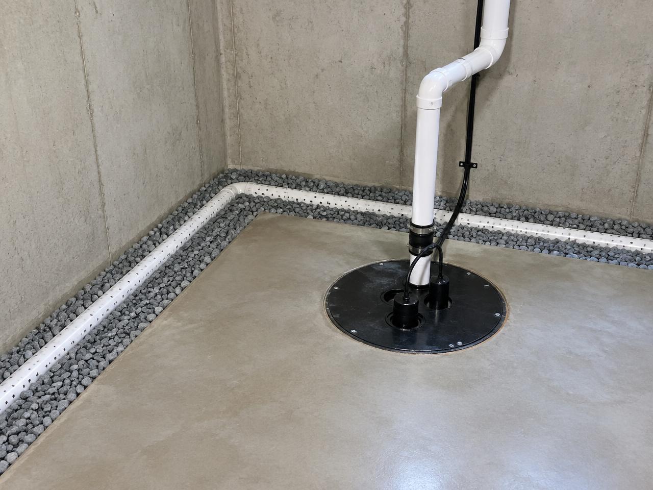 Interior basement waterproofing with sump pump and perimeter drain in Northern Missouri