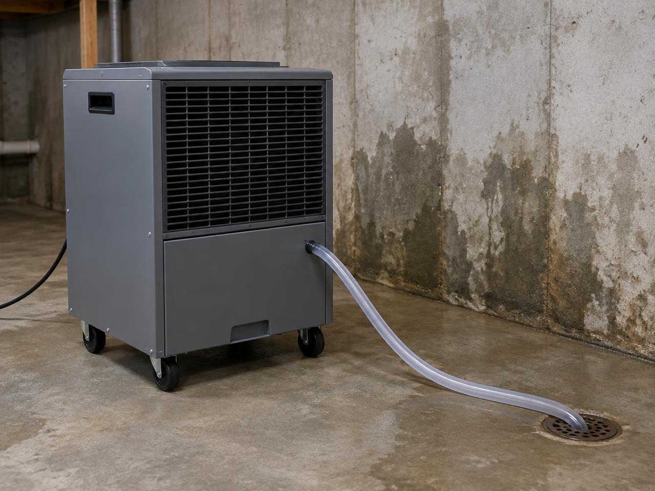 Commercial grade basement dehumidifier controlling humidity in a Northern Missouri home